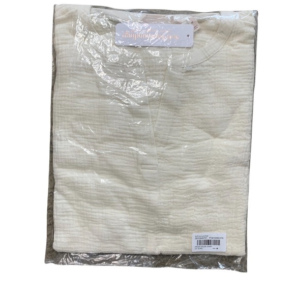 Soft Surroundings NET Araza Gauze Shirt Blouse Ecru (Cream) Plus Size Medium - Picture 13 of 14